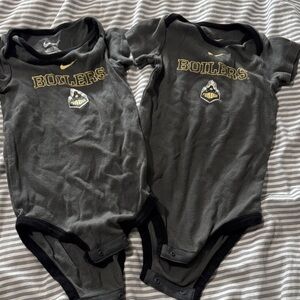 Pair on Nike Purdue onesies